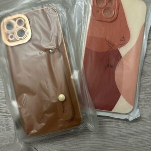 Brown and Pink iPhone Case with Sleek Minimalist Design